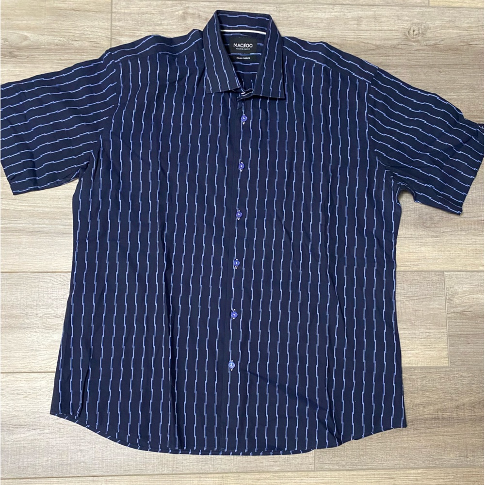 Men’s Maceoo short sleeve designer dress shirt button up Maceoo. XXL.